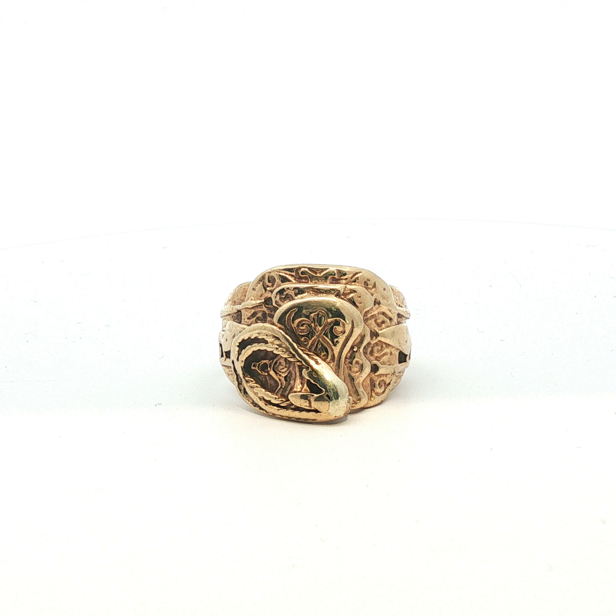Size X.5 - Pre Owned - 9ct - Saddle Ring - ( 14.43g ) - Goldbank Jewellers