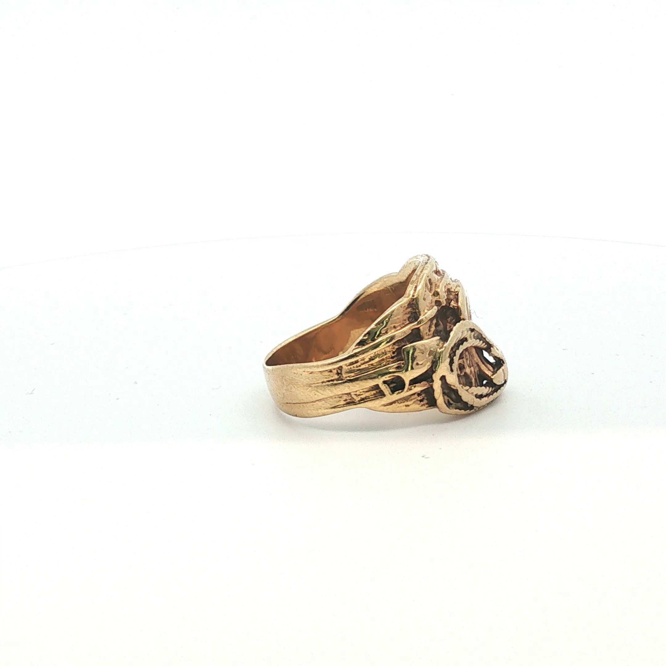 Size X.5 - Pre Owned - 9ct - Saddle Ring - ( 14.43g ) - Goldbank Jewellers