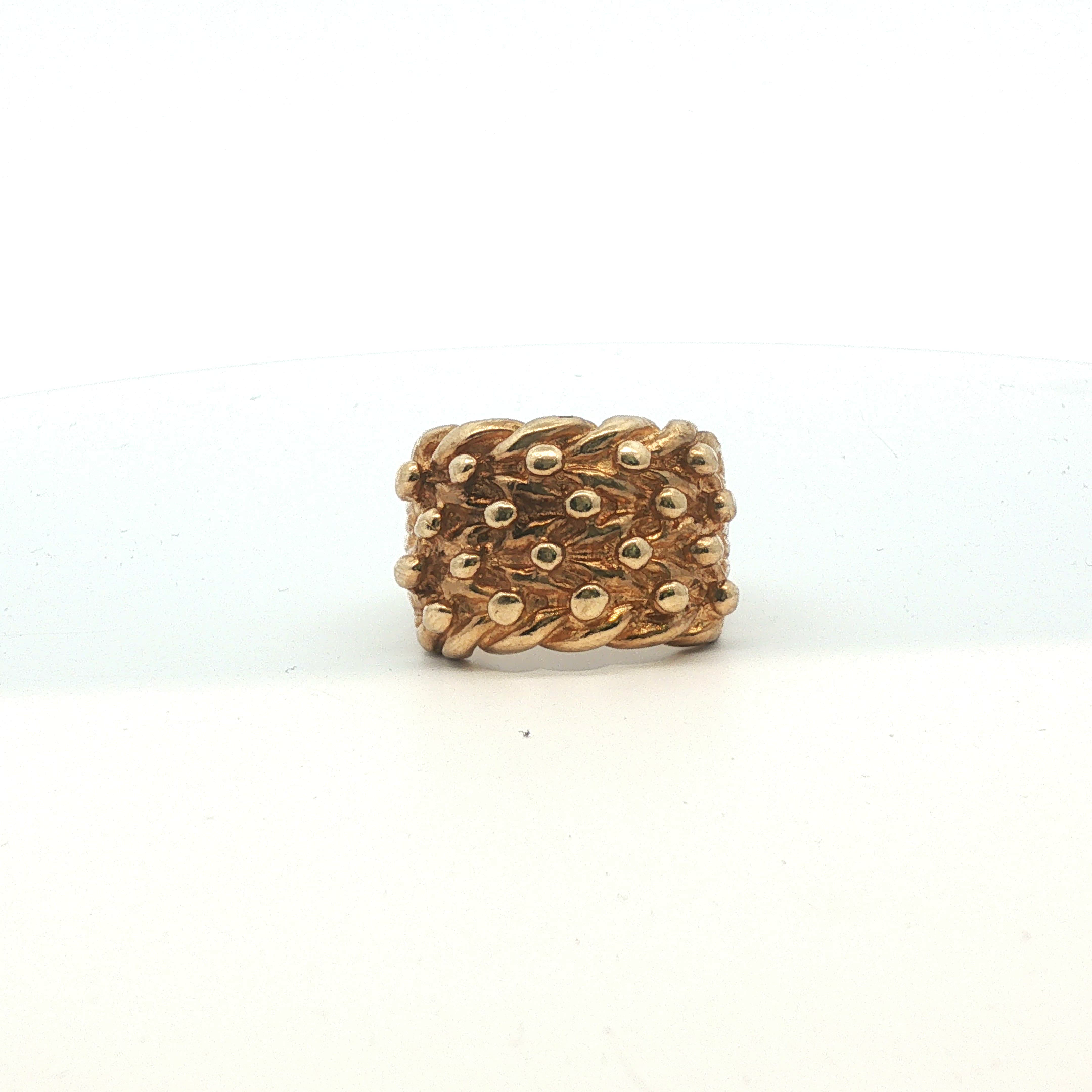 Size S - Pre Owned - 9ct - 4 Row Keeper Ring - ( 16.77g ) - Goldbank Jewellers