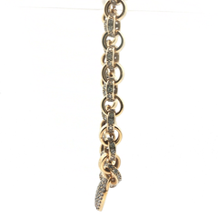 18" - Pre Owned - 9ct - Stone Set Heart And Belcher Chain - ( 44.83g ) - Goldbank Jewellers