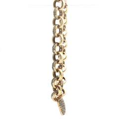 18" - Pre Owned - 9ct - Stone Set Heart And Belcher Chain - ( 44.83g ) - Goldbank Jewellers