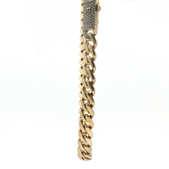 28" - Pre Owned - 9ct - Stone Clasp Set Flat Curb Chain - ( 30.93g ) - Goldbank Jewellers