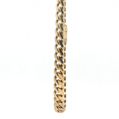 28" - Pre Owned - 9ct - Stone Clasp Set Flat Curb Chain - ( 30.93g ) - Goldbank Jewellers