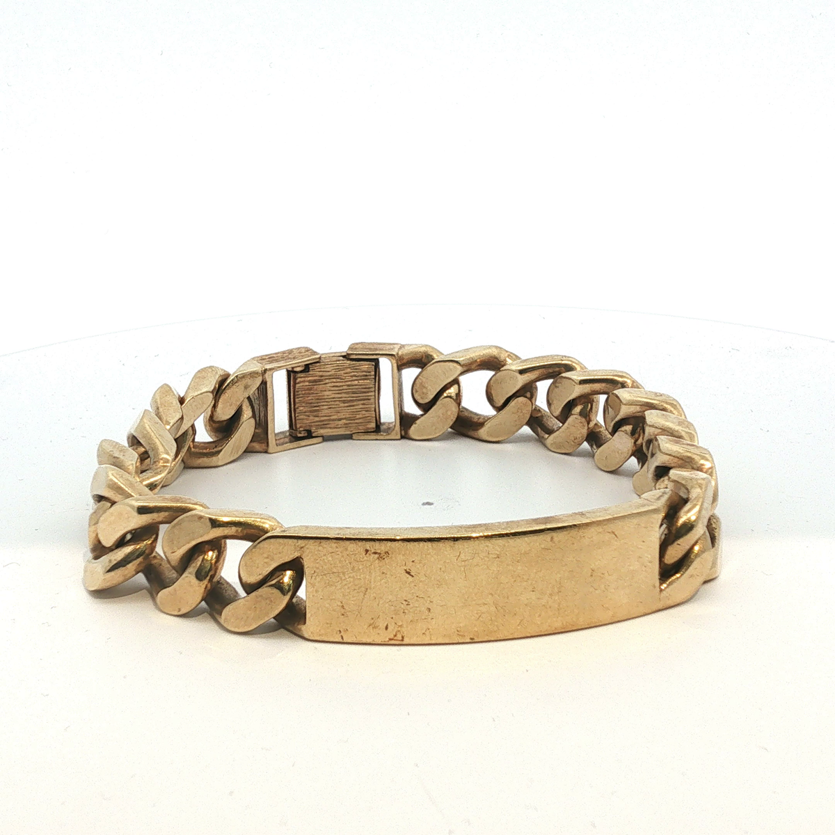 9" - Pre Owned - 9ct - Curb Chain Identity Bracelet - ( 96.50g ) - Goldbank Jewellers