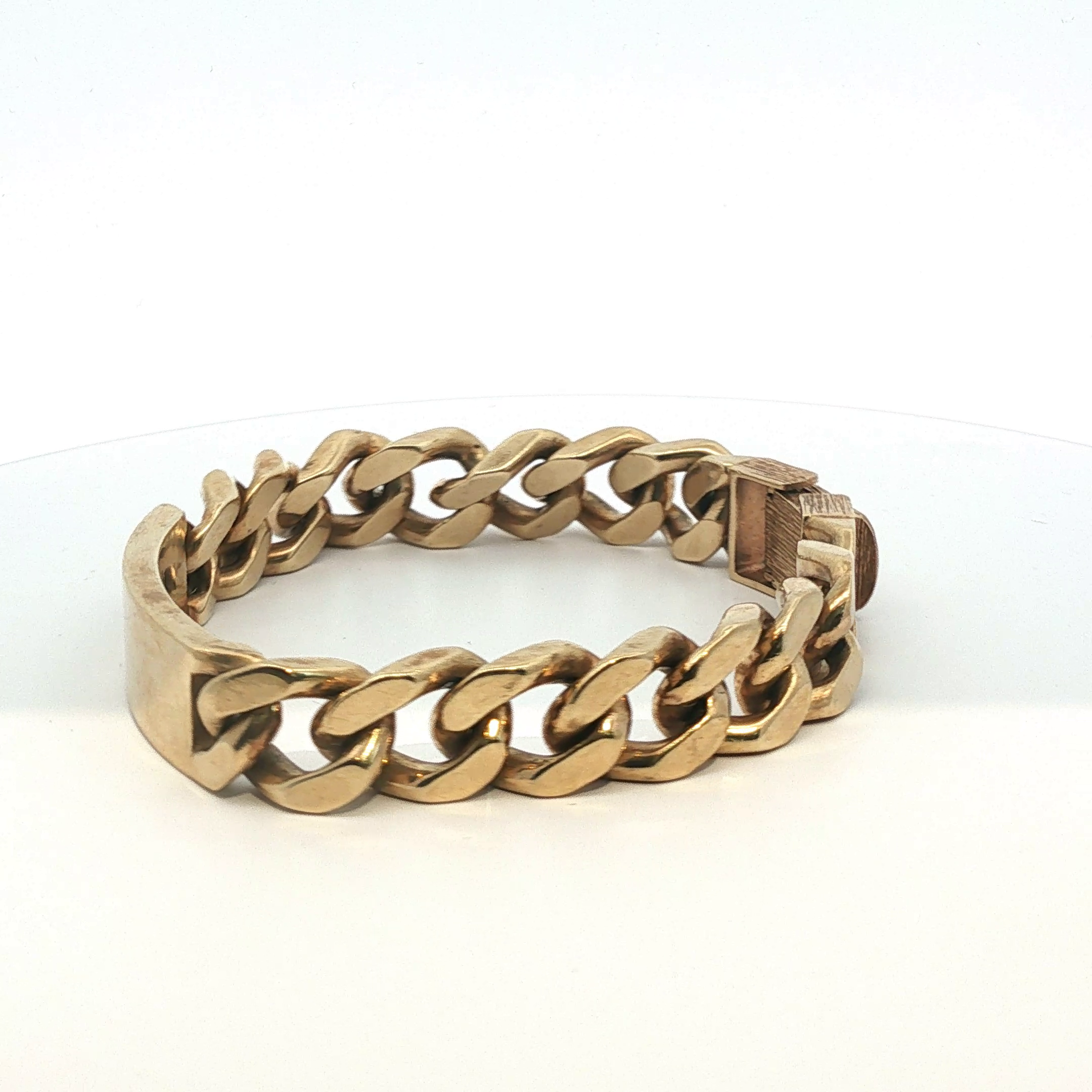 9" - Pre Owned - 9ct - Curb Chain Identity Bracelet - ( 96.50g ) - Goldbank Jewellers