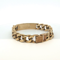 9" - Pre Owned - 9ct - Curb Chain Identity Bracelet - ( 96.50g ) - Goldbank Jewellers
