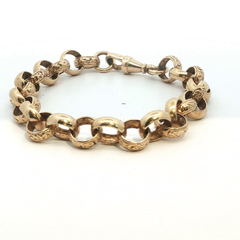 9" - Pre Owned - 9ct - Belcher Bracelet - ( 25.79g ) - Goldbank Jewellers