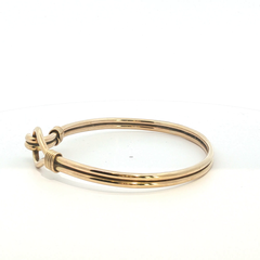 7.5" - Pre Owned - 9ct - Double Wire Hook and Loop Bangle - ( 26.60g ) - Goldbank Jewellers