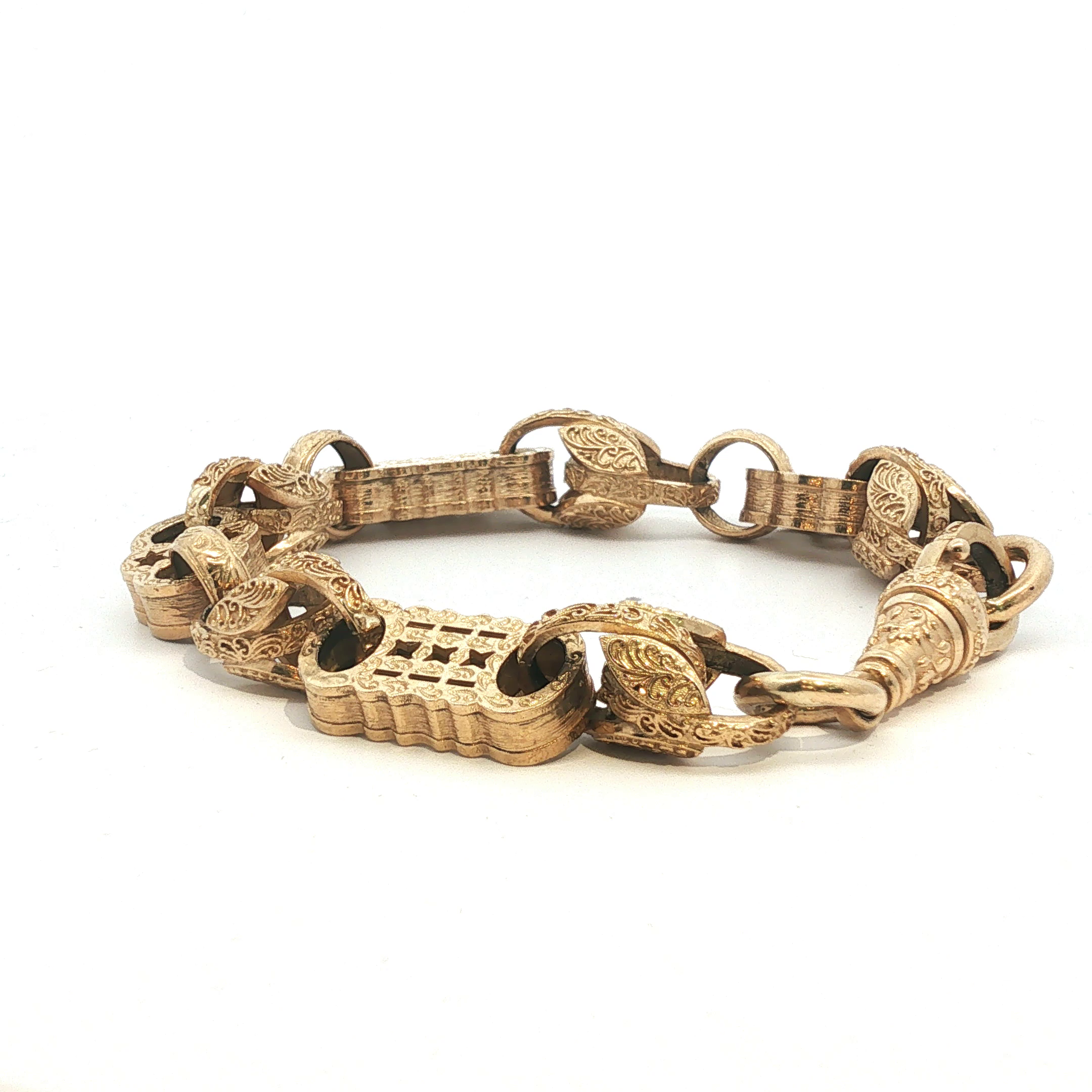 8.5" - Pre Owned - 9ct - Acorn And Bar Bracelet - ( 48.20g ) - Goldbank Jewellers