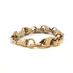 8.5" - Pre Owned - 9ct - Acorn And Bar Bracelet - ( 48.20g ) - Goldbank Jewellers