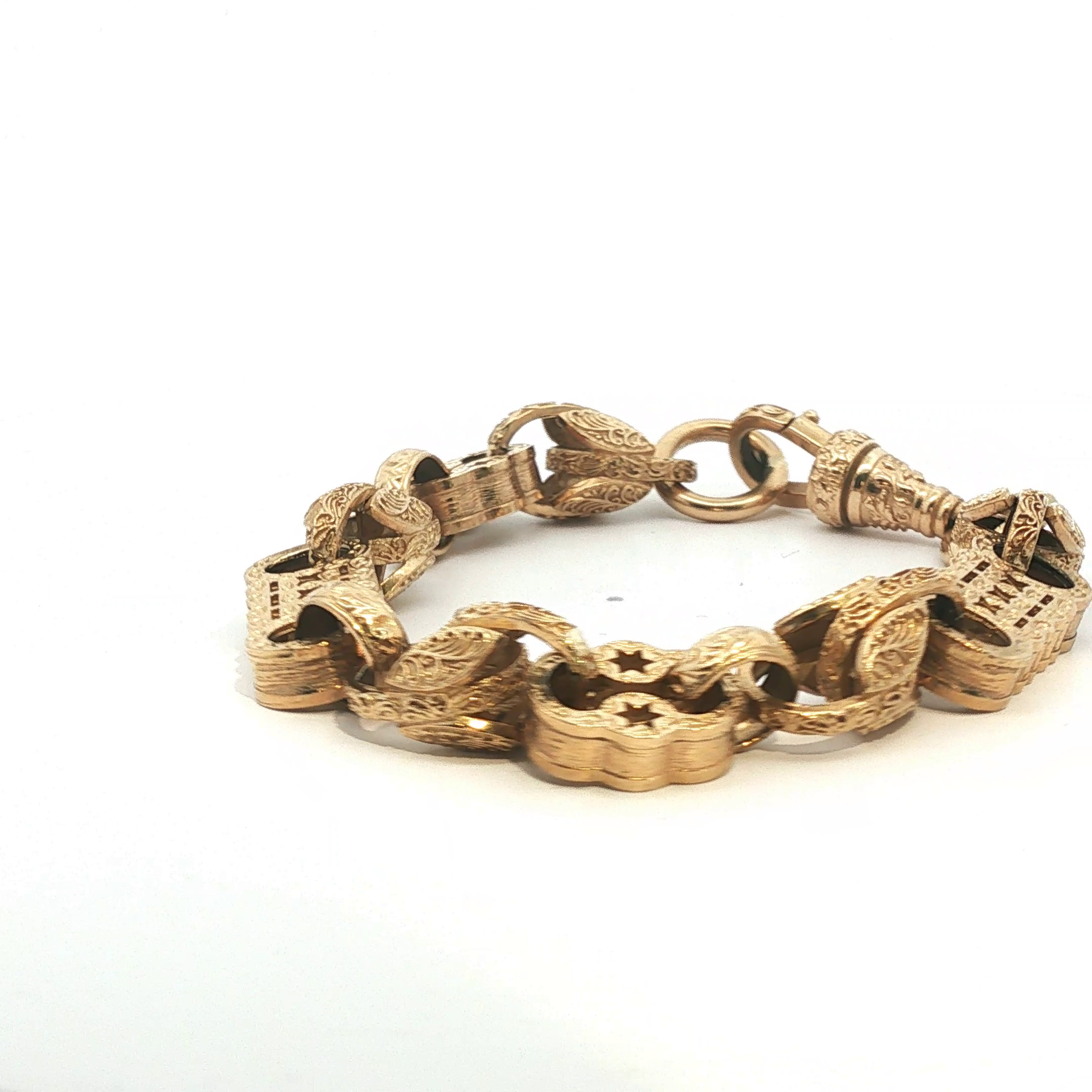 8.5" - Pre Owned - 9ct - Acorn And Bar Bracelet - ( 48.20g ) - Goldbank Jewellers