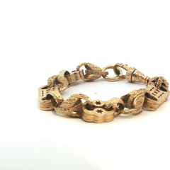 8.5" - Pre Owned - 9ct - Acorn And Bar Bracelet - ( 48.20g ) - Goldbank Jewellers