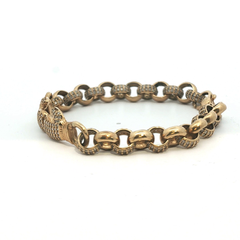 6.5" - Pre Owned - 9ct - Stone Set Boxing Glove Belcher Bracelet - ( 16.46g ) - Goldbank Jewellers