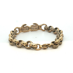 6.5" - Pre Owned - 9ct - Stone Set Boxing Glove Belcher Bracelet - ( 16.46g ) - Goldbank Jewellers