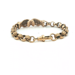 6.5" - Pre Owned - 9ct - Stone Set Boxing Glove Belcher Bracelet - ( 15.27g ) - Goldbank Jewellers