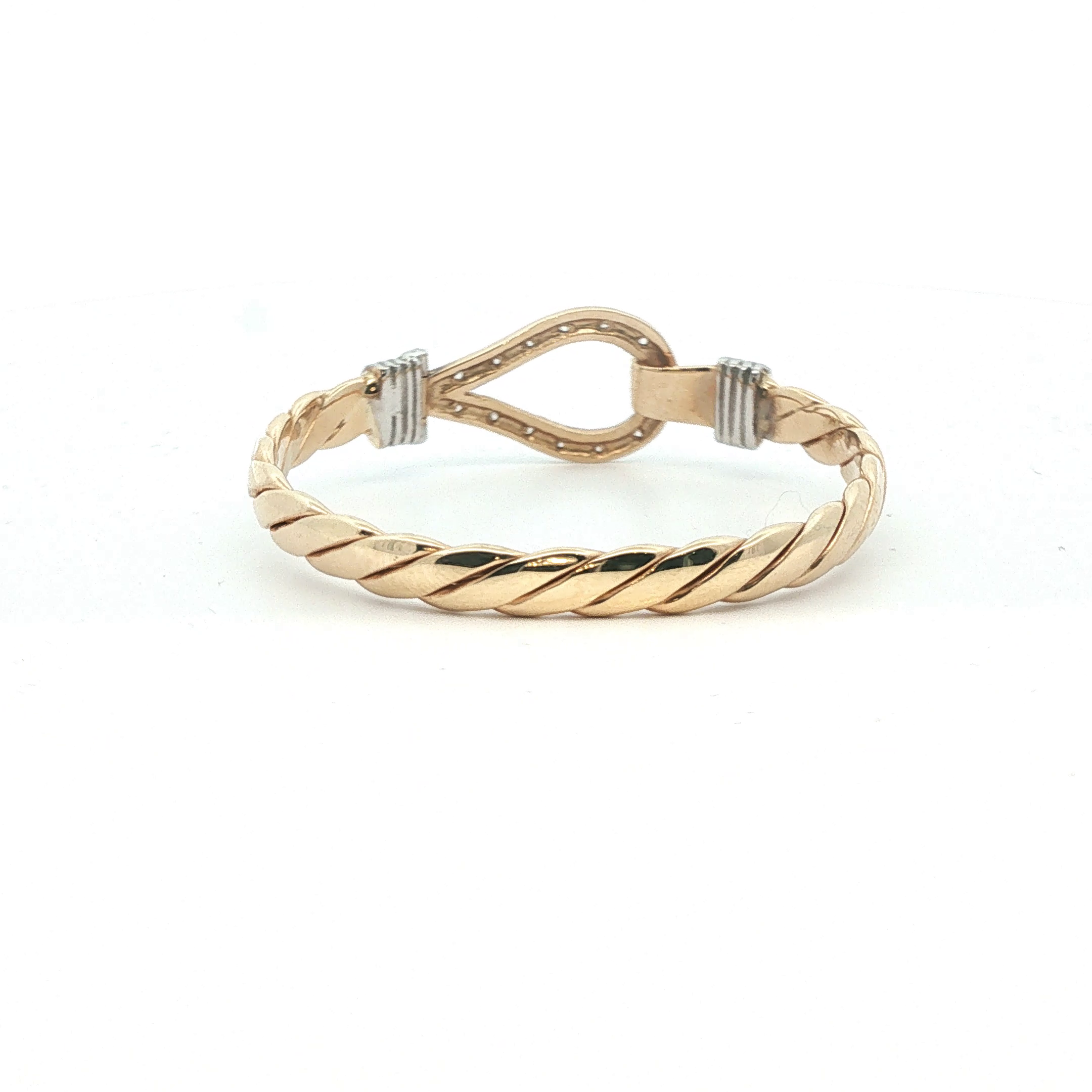 4.5" - Pre Owned - 9ct - Stone Set Hook And Loop - ( 10.98g ) - Goldbank Jewellers