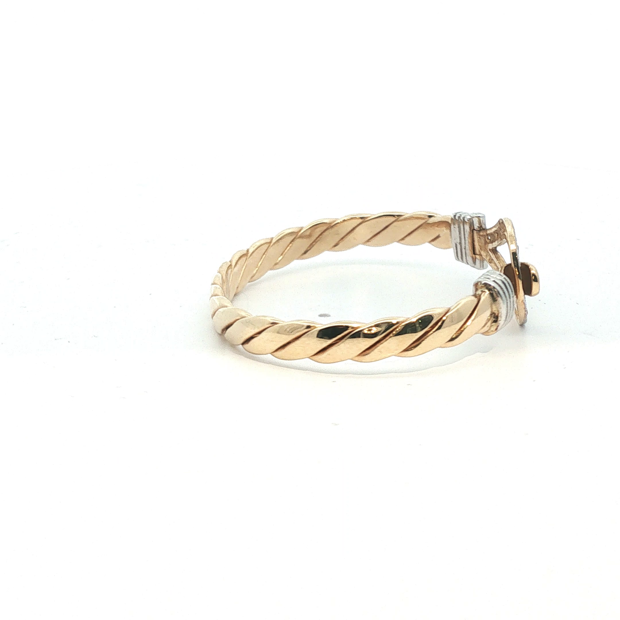4.5" - Pre Owned - 9ct - Stone Set Hook And Loop - ( 10.98g ) - Goldbank Jewellers