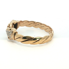 7.5" - Pre Owned - 9ct - Stone Set Leopard Head Bangle - ( 65.15g ) - Goldbank Jewellers