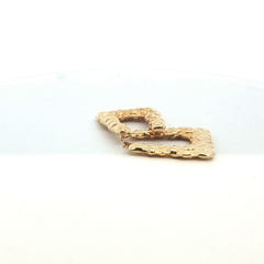 30mm x 24mm - Pre Owned - 9ct - Textured Square Hoop Earrings - ( 4.19g )