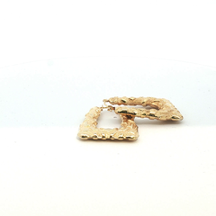 30mm x 24mm - Pre Owned - 9ct - Textured Square Hoop Earrings - ( 4.19g )