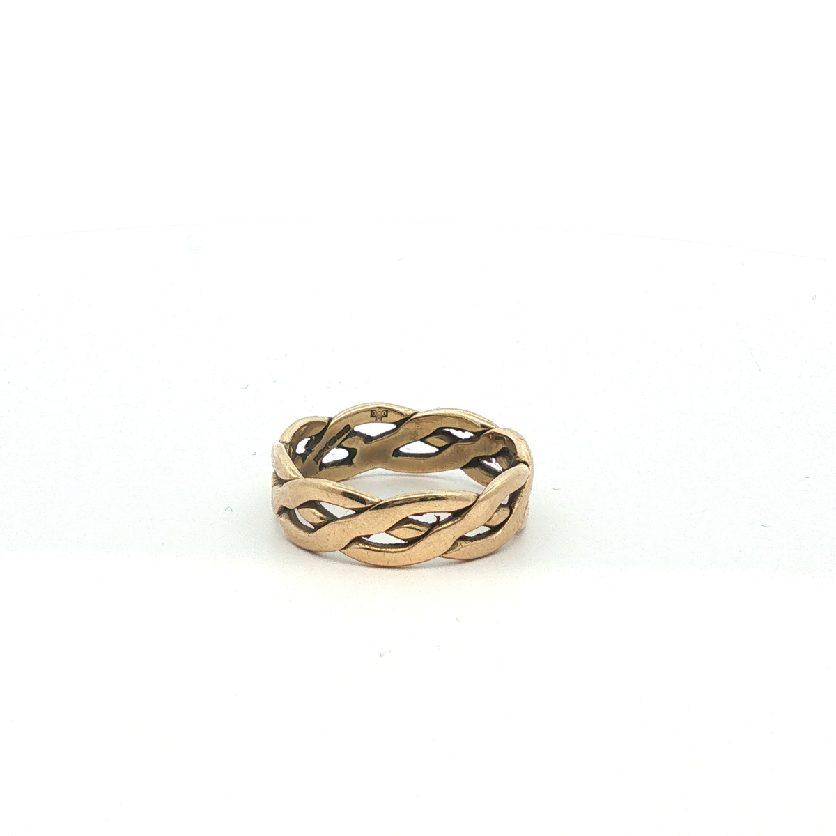 Size P - Pre Owned - 9ct - Woven Openwork Band Ring - ( 3.63g ) - Goldbank Jewellers