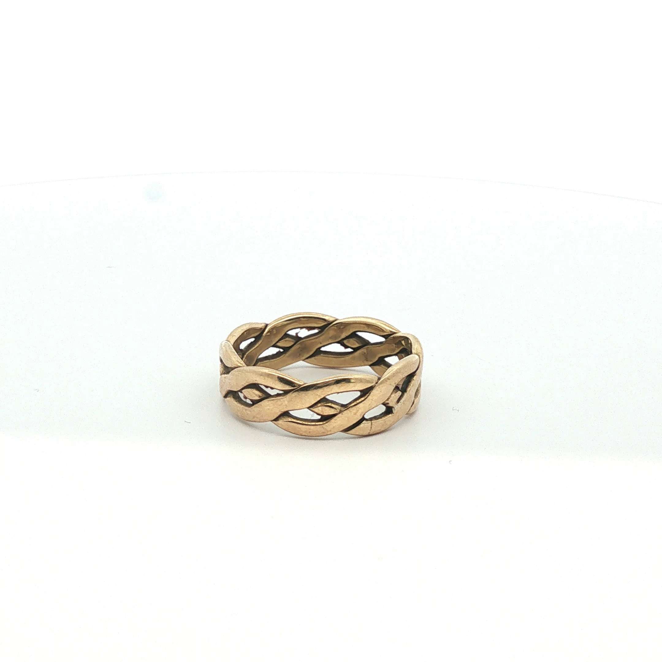 Size P - Pre Owned - 9ct - Woven Openwork Band Ring - ( 3.63g ) - Goldbank Jewellers