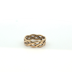 Size P - Pre Owned - 9ct - Woven Openwork Band Ring - ( 3.63g ) - Goldbank Jewellers