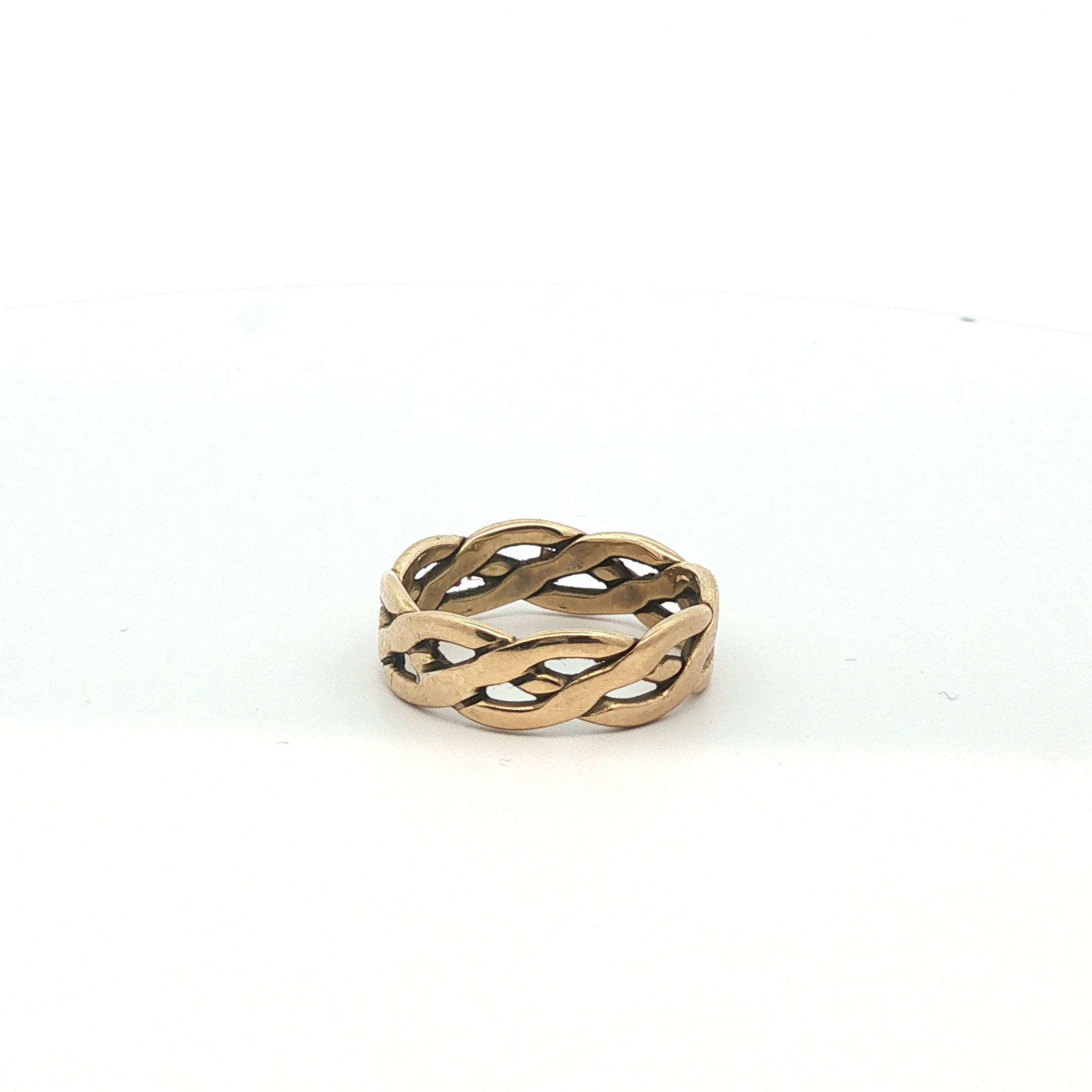 Size P - Pre Owned - 9ct - Woven Openwork Band Ring - ( 3.63g ) - Goldbank Jewellers