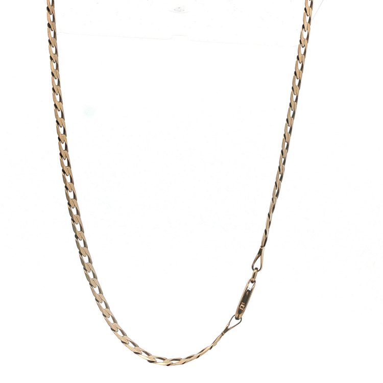 18" - Pre Owned - 9ct - Flat Curb Link Chain Necklace - ( 9.13g ) - Goldbank Jewellers