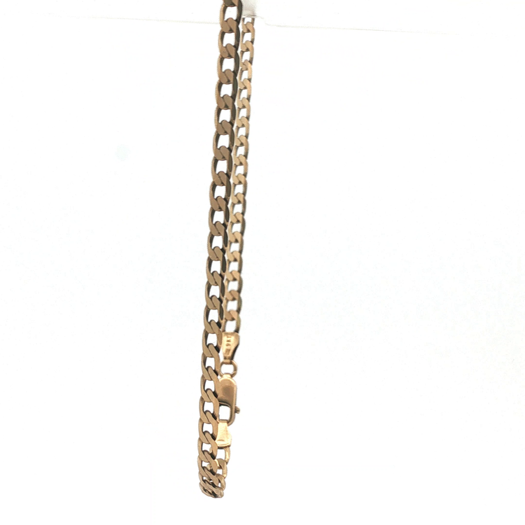 18" - Pre Owned - 9ct - Flat Curb Link Chain Necklace - ( 9.13g ) - Goldbank Jewellers