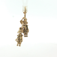 1" - Pre Owned - 9ct - Articulated Stone Set Clown Earrings - ( 4.91g )