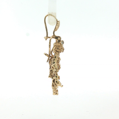 1" - Pre Owned - 9ct - Articulated Stone Set Clown Earrings - ( 4.91g )