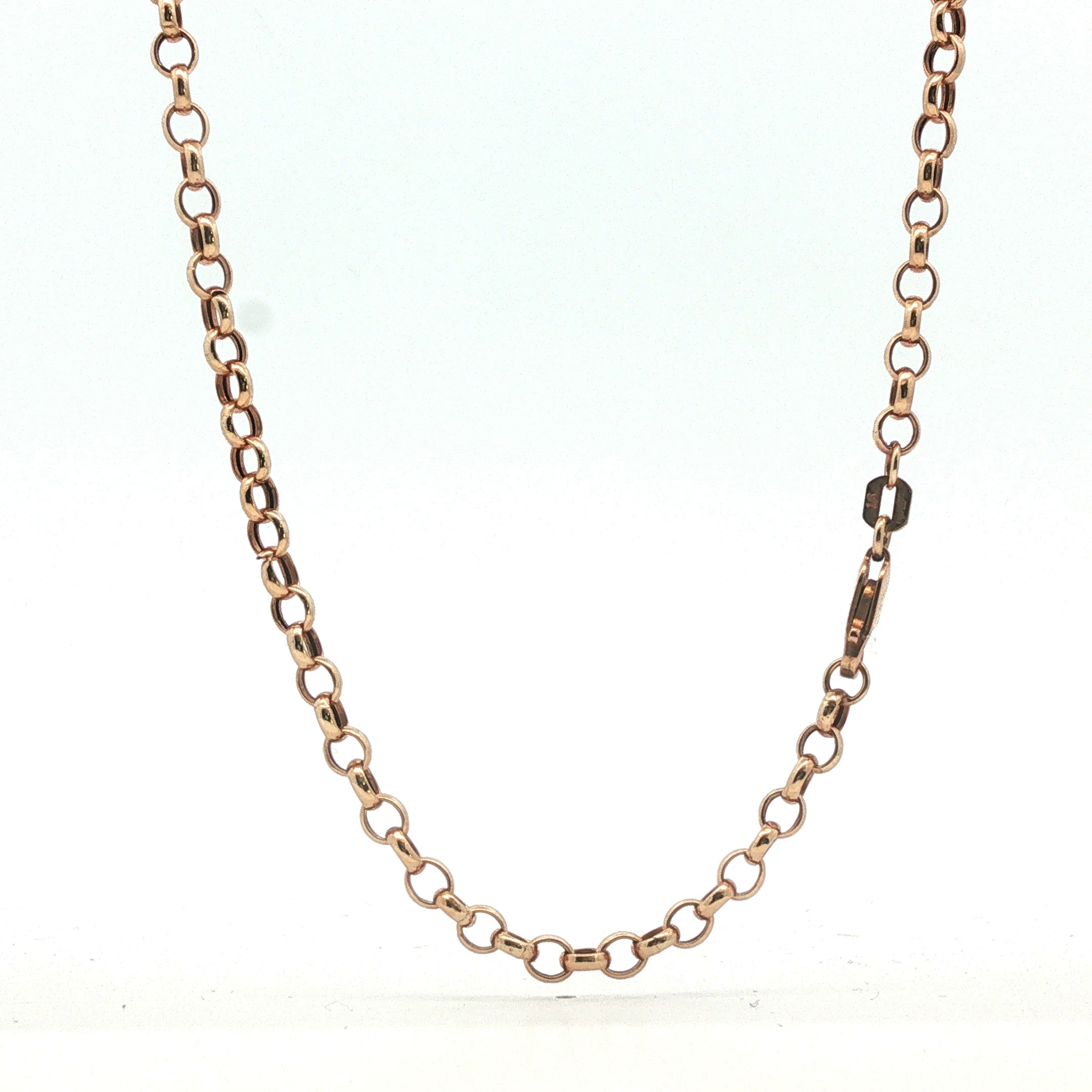 25" - Pre Owned - 9ct - Rose Gold Belcher Chain - ( 6.66g ) - Goldbank Jewellers