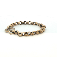7" - Pre Owned - 9ct - Heart Shape Belcher Bracelet - ( 14.59g ) - Goldbank Jewellers