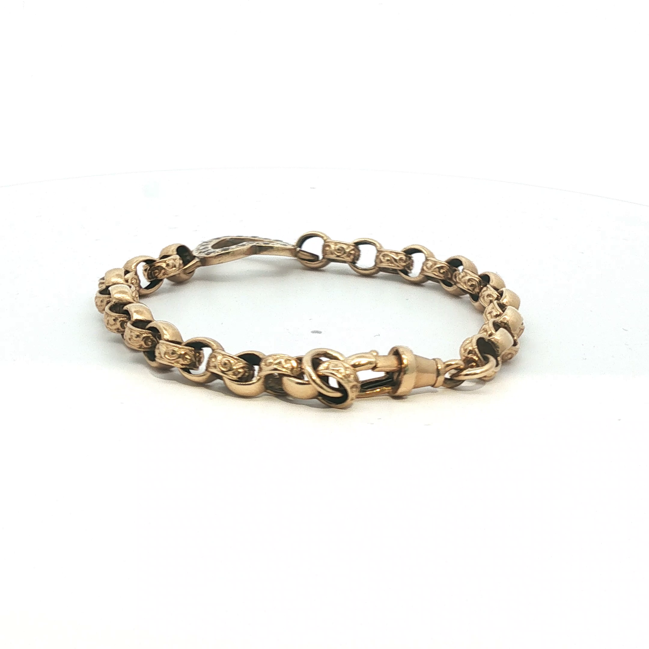 7" - Pre Owned - 9ct - Heart Shape Belcher Bracelet - ( 14.59g ) - Goldbank Jewellers