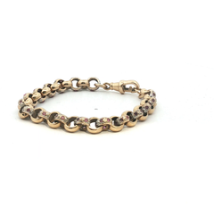 6.5" - Pre Owned - 9ct - Pink Stone Set Belcher Bracelet - ( 15.36g )
