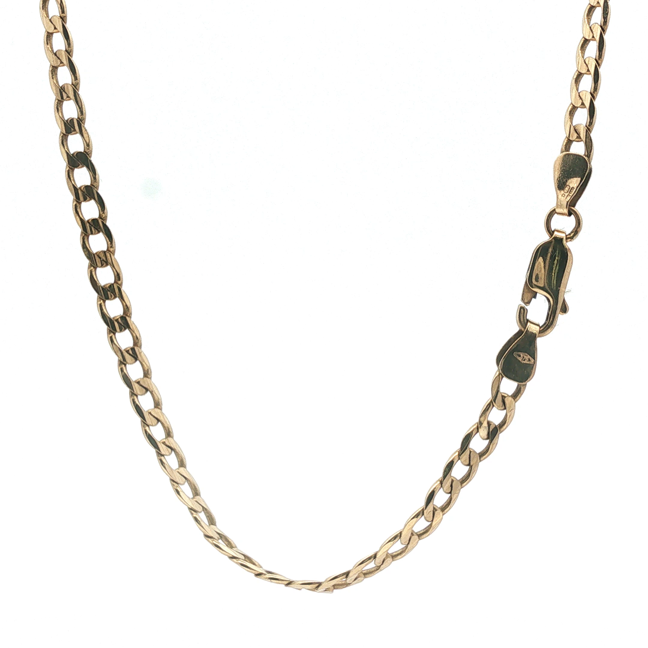 16" - Pre Owned - 9ct - Flat Curb Chain - ( 9.21g ) - Goldbank Jewellers