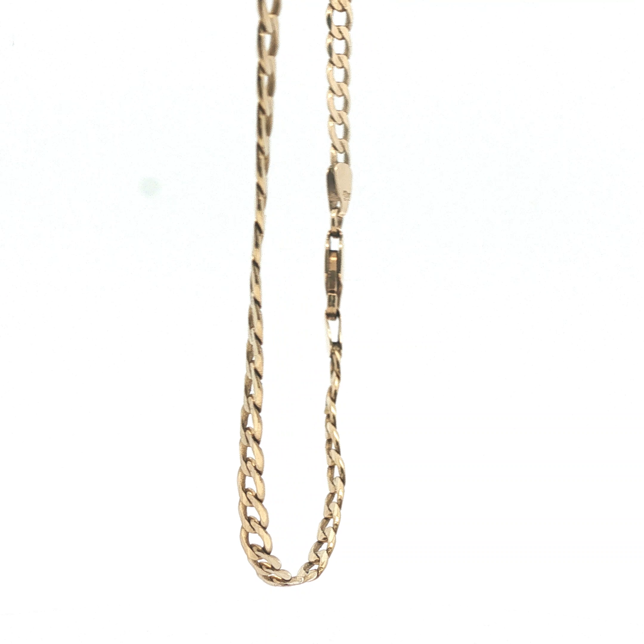 16" - Pre Owned - 9ct - Flat Curb Chain - ( 9.21g ) - Goldbank Jewellers