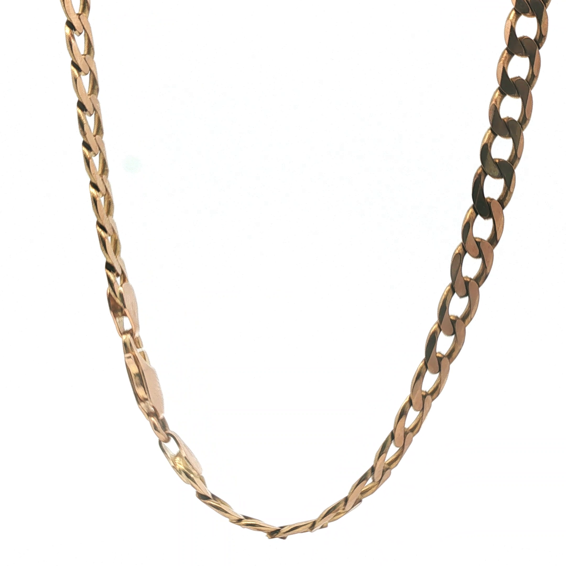 18" - Pre Owned - 9ct - Flat Curb Chain - ( 24.23g ) - Goldbank Jewellers