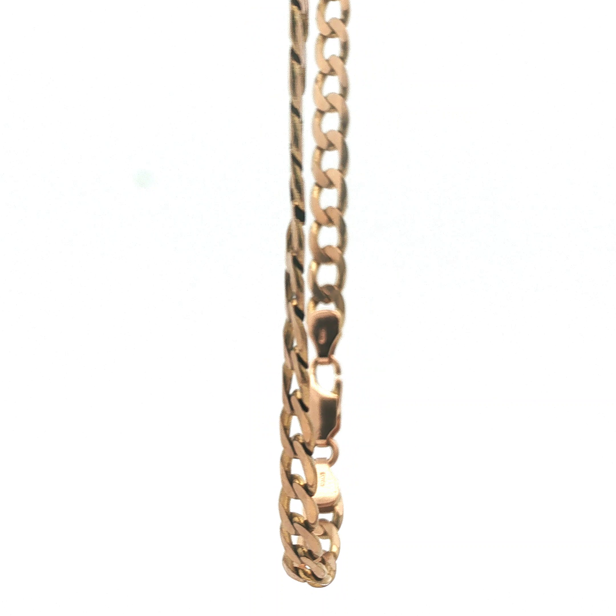 18" - Pre Owned - 9ct - Flat Curb Chain - ( 24.23g ) - Goldbank Jewellers