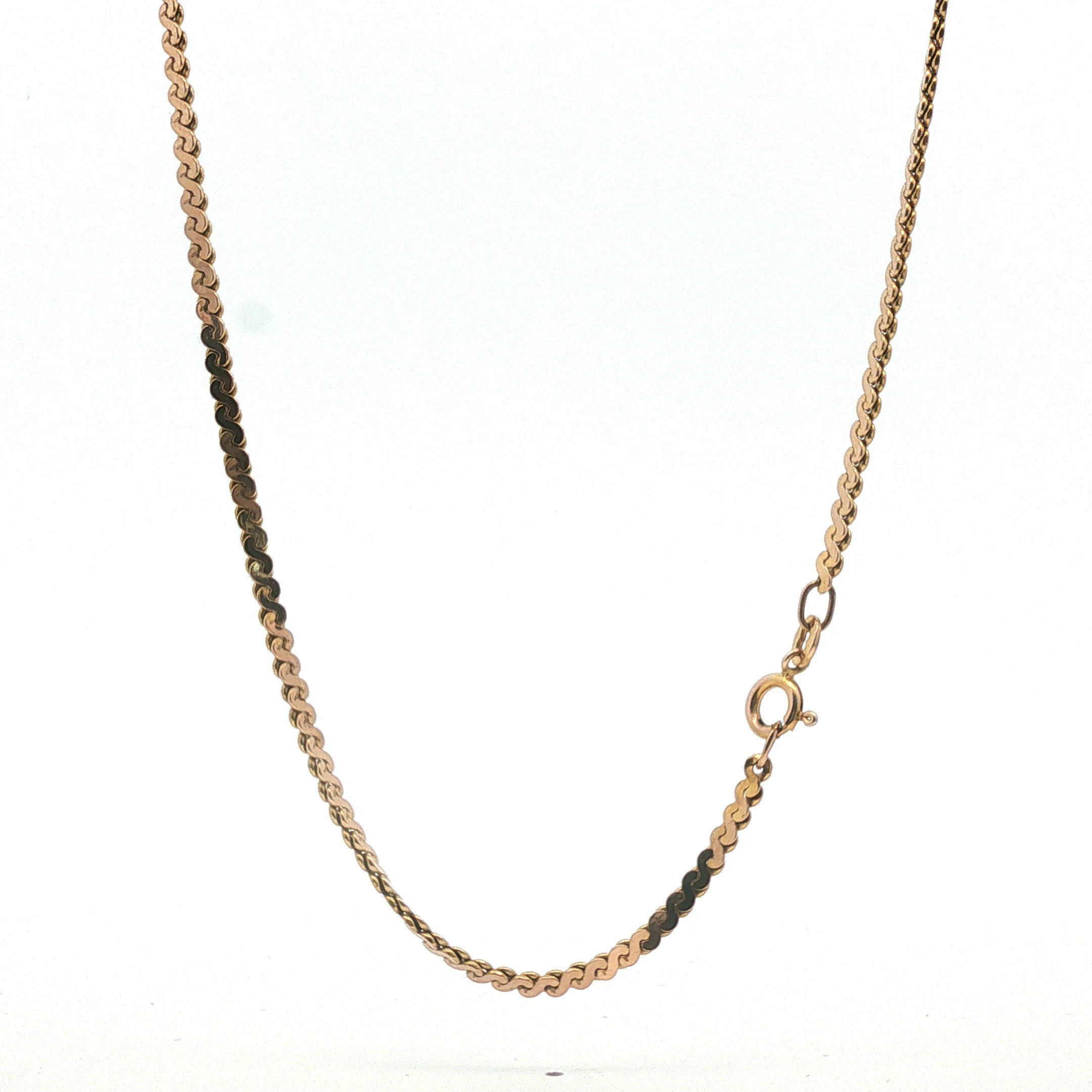 19" - Pre Owned - 9ct - Scroll Link Chain - ( 9.33g ) - Goldbank Jewellers