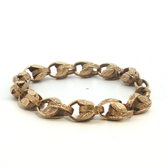 8" - Pre Owned - 9ct - Patterned Acorn Bracelet - ( 23.13g )