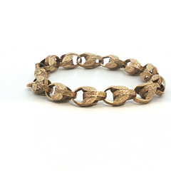 8" - Pre Owned - 9ct - Patterned Acorn Bracelet - ( 23.13g )