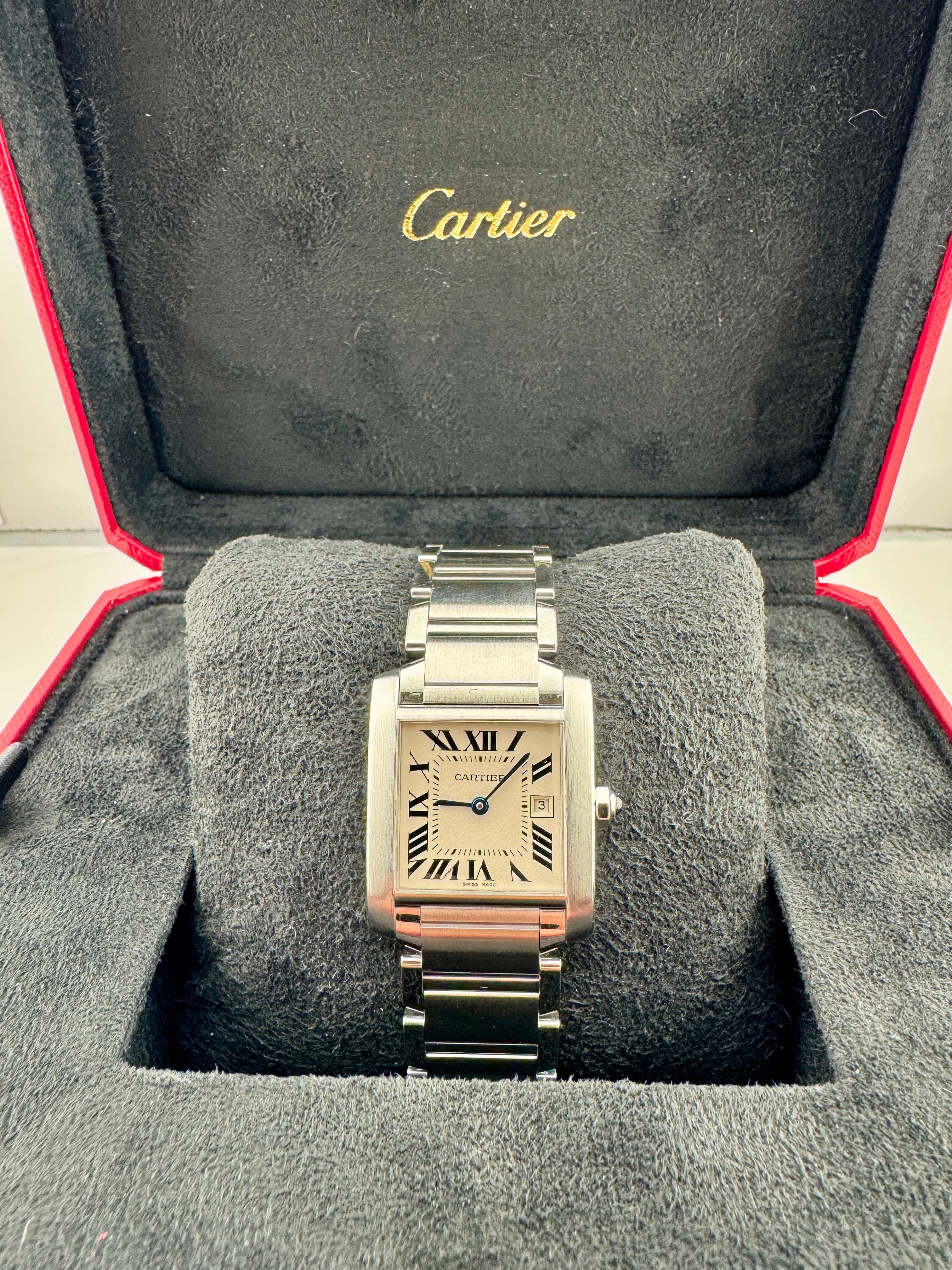 Pre Owned - Cartier Tank Francaise - 2465 - 30mm x 25mm - Box And Watch Only - Goldbank Jewellers
