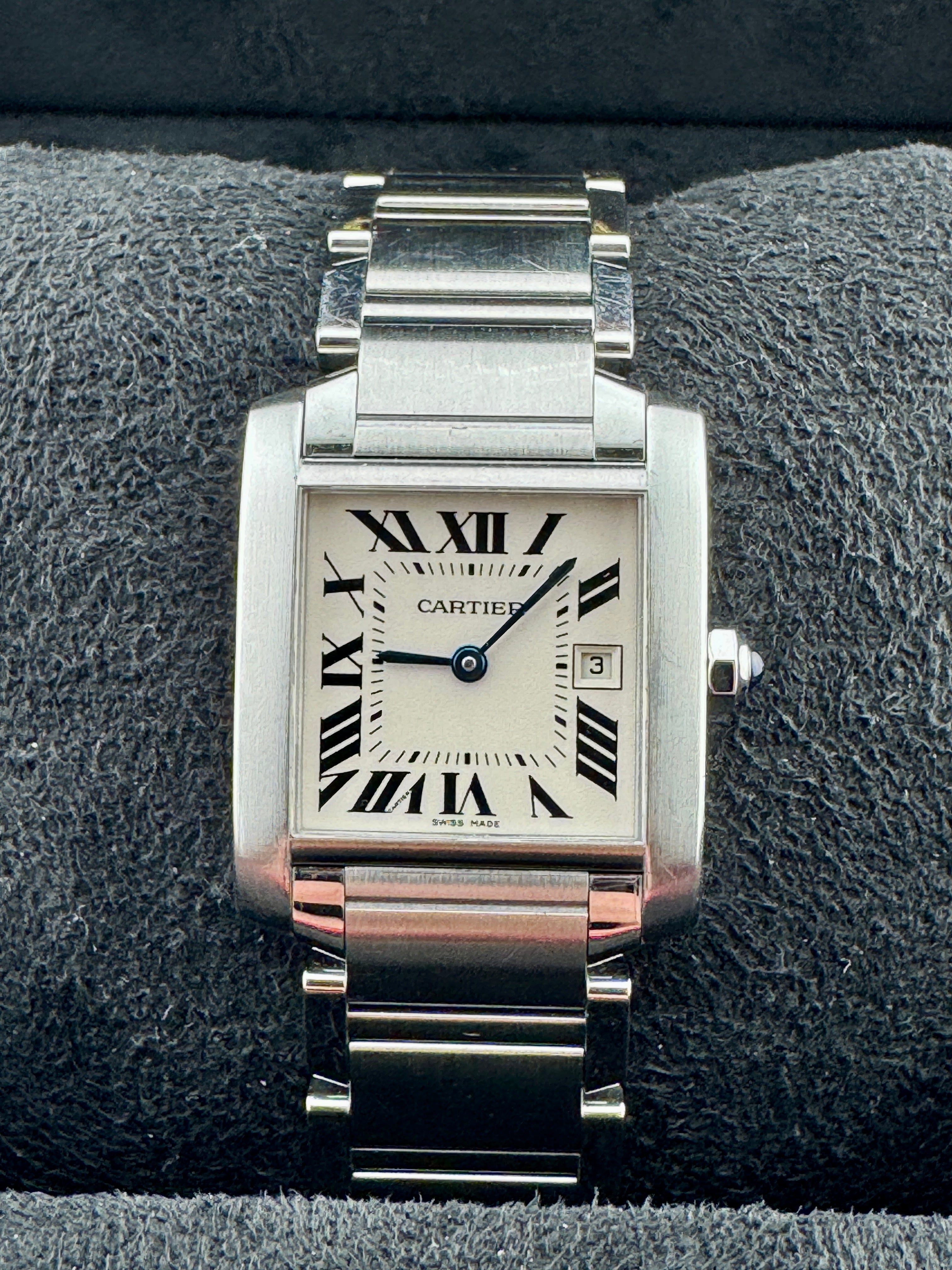 Pre Owned - Cartier Tank Francaise - 2465 - 30mm x 25mm - Box And Watch Only - Goldbank Jewellers