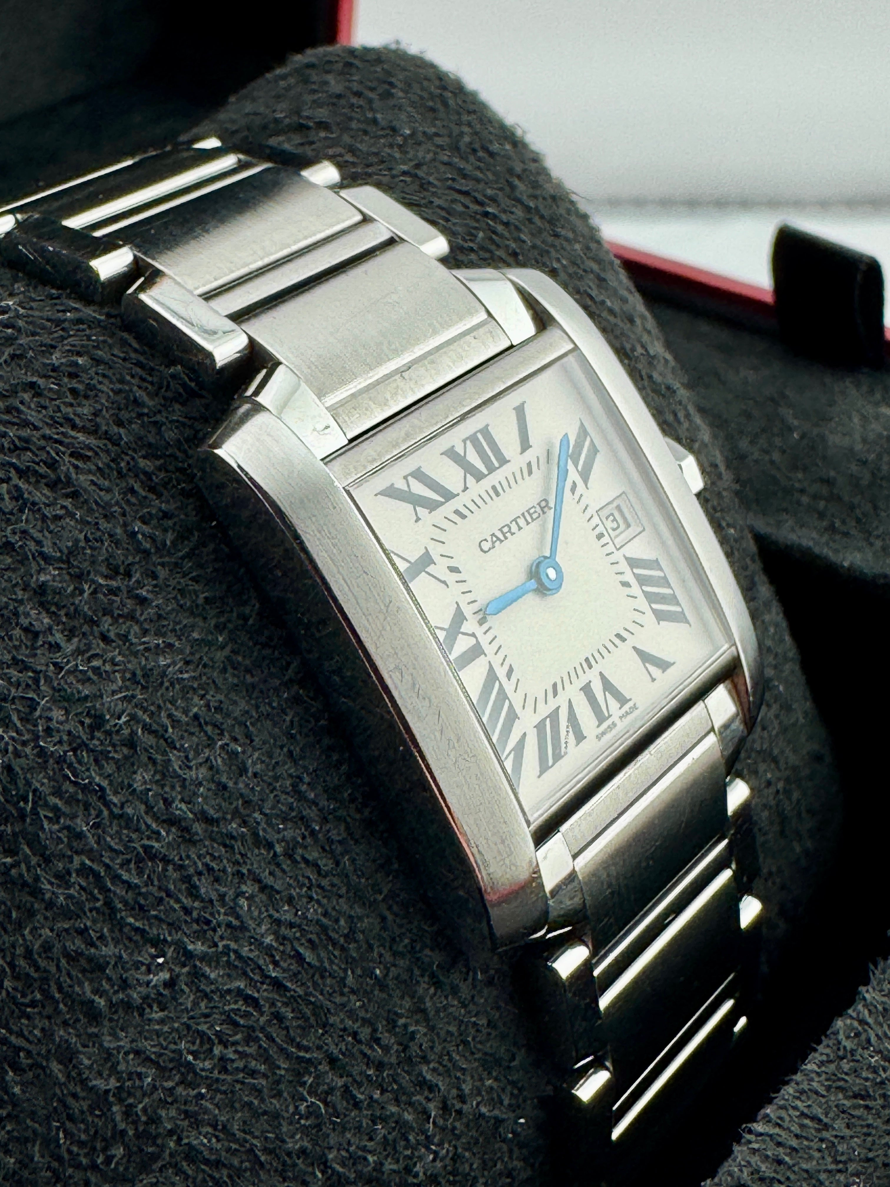 Pre Owned - Cartier Tank Francaise - 2465 - 30mm x 25mm - Box And Watch Only - Goldbank Jewellers
