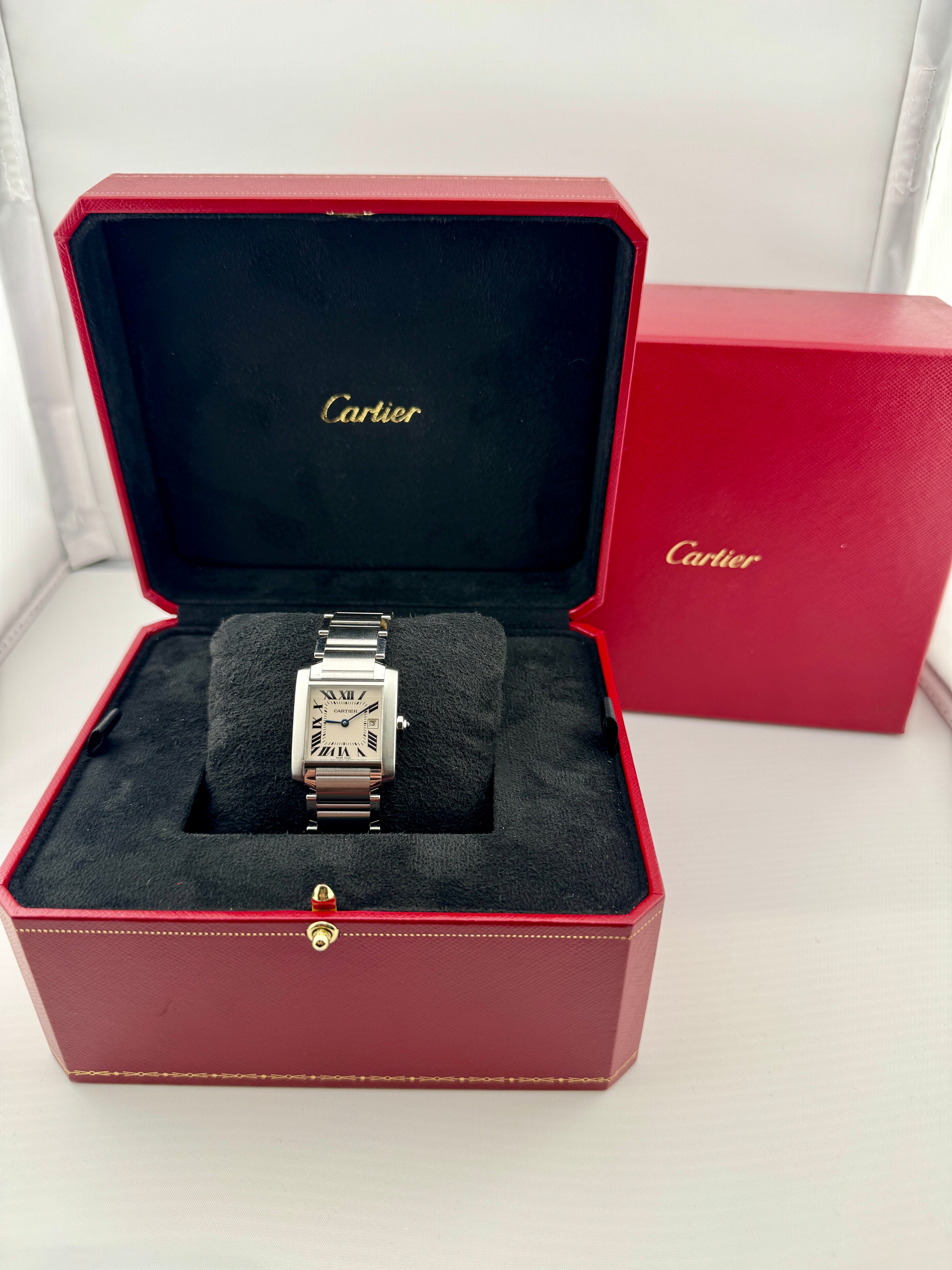 Pre Owned - Cartier Tank Francaise - 2465 - 30mm x 25mm - Box And Watch Only - Goldbank Jewellers