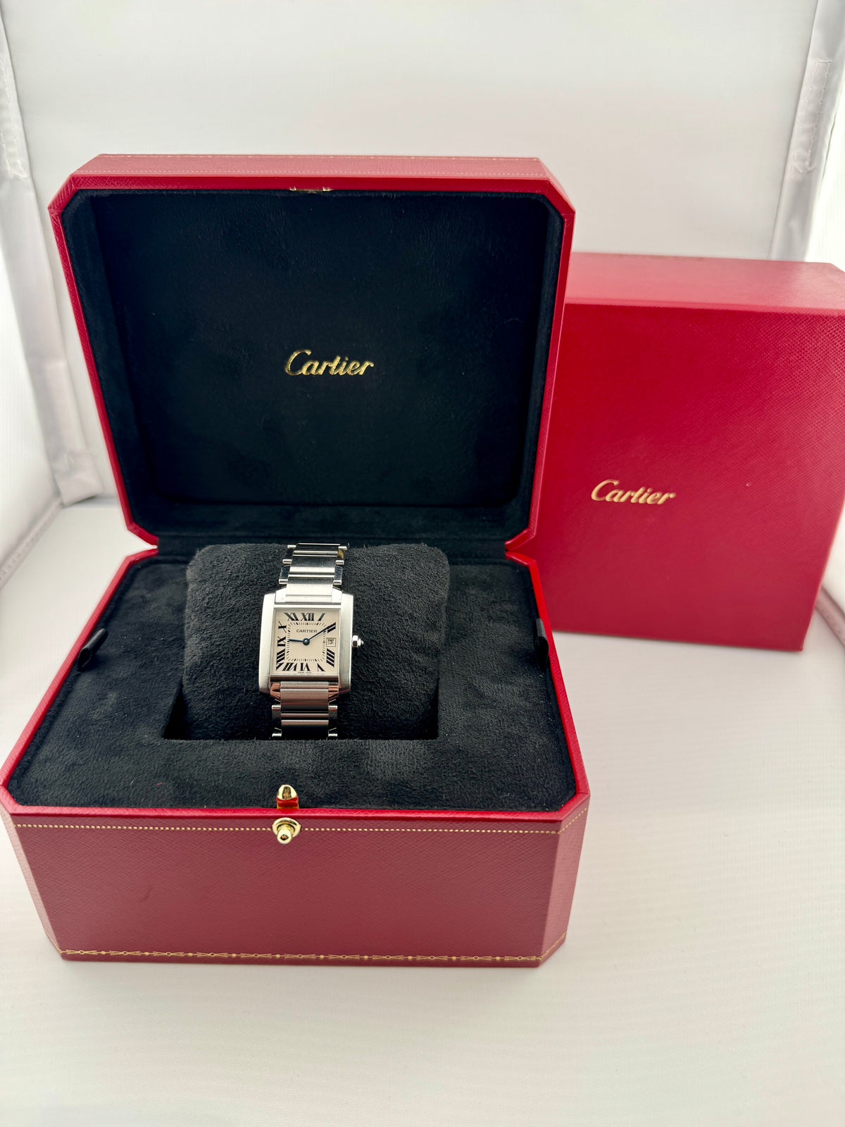 Pre Owned - Cartier Tank Francaise - 2465 - 30mm x 25mm - Box And Watch Only - Goldbank Jewellers