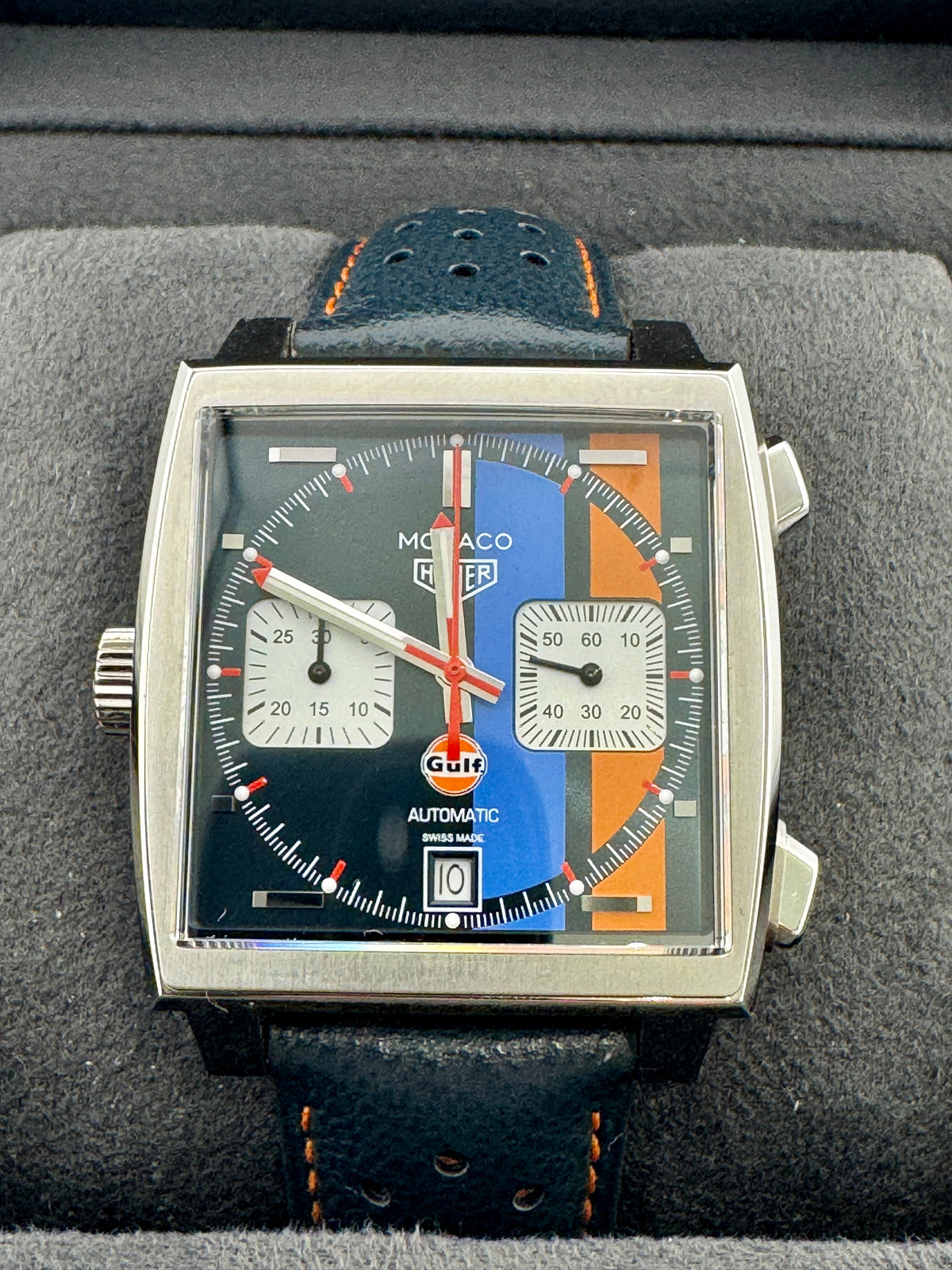 Pre Owned - Tag Monaco " Gulf Edition " - CAW211R - 2018 - Full Set - Goldbank Jewellers