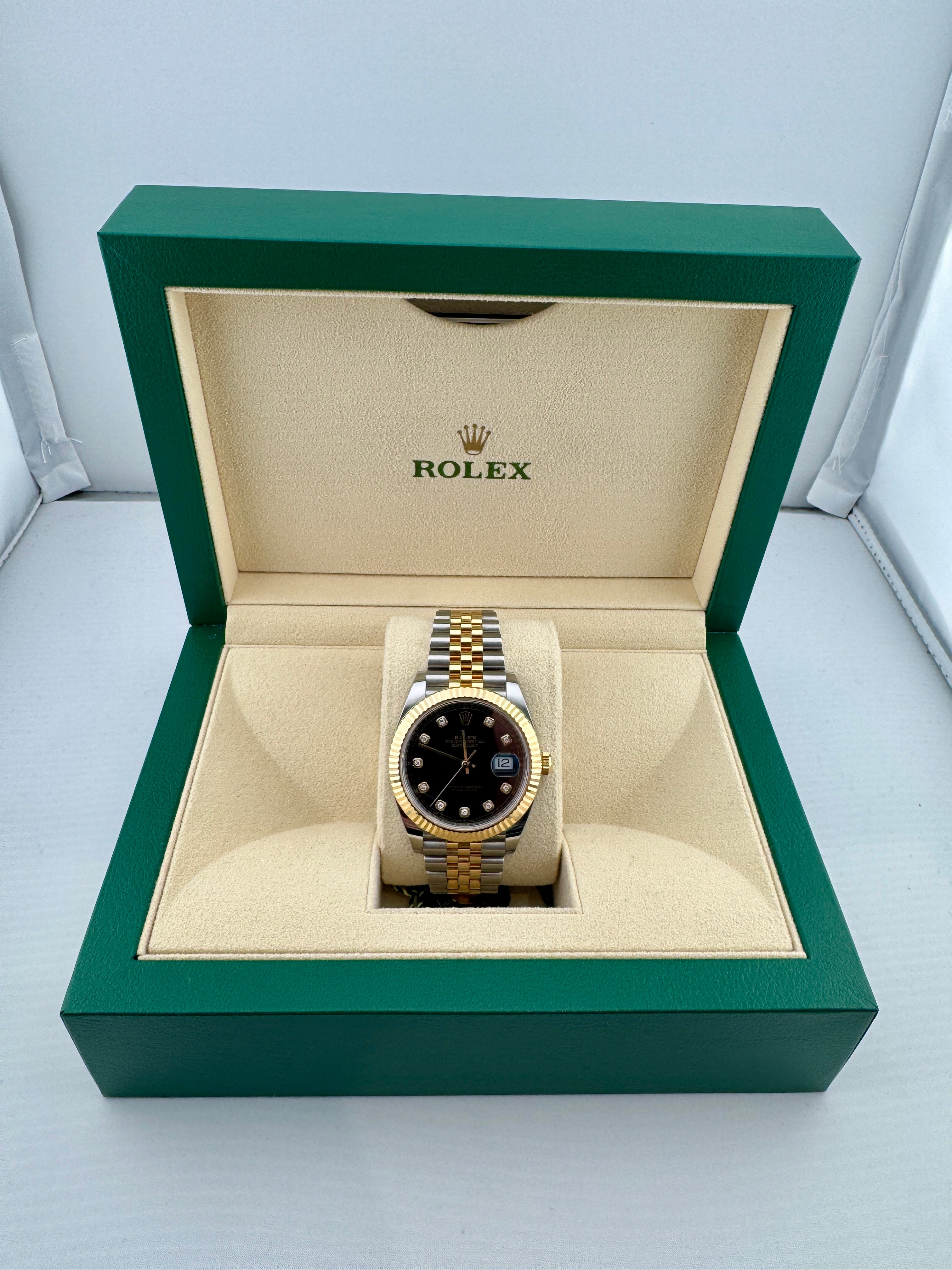 Pre Owned - Rolex Datejust - 126333 - Black Factory Diamond Dial - 2020 - Full Set - Goldbank Jewellers